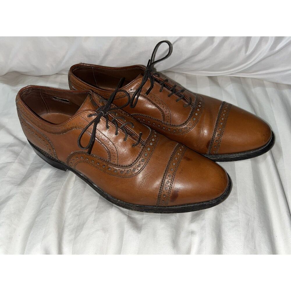 Allen Edmonds Strand WEATHERPROOF Toe Oxford Leather Dress Shoe Walnut Size 10 B